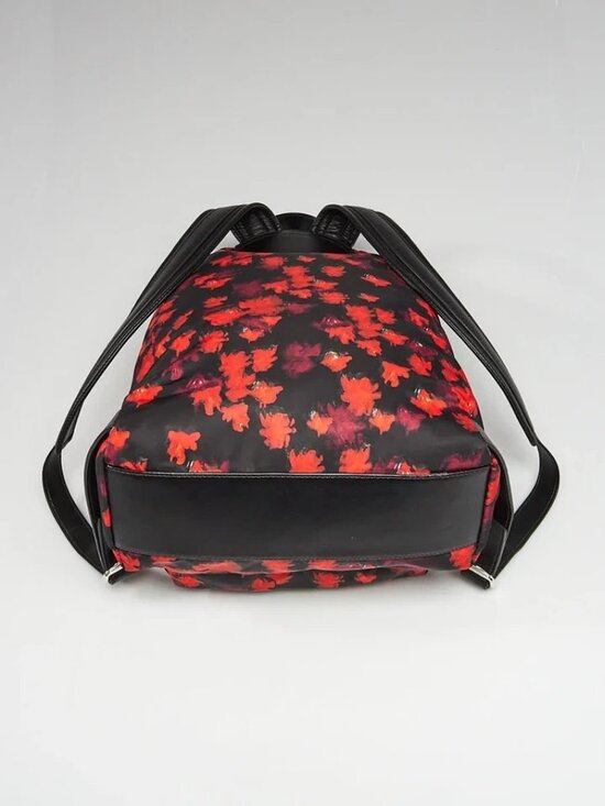 Givenchy Black/Red Floral Print Nylon Backpack Bag main image 10
